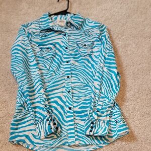 Ariat Turquoise Zebra Print Shirt